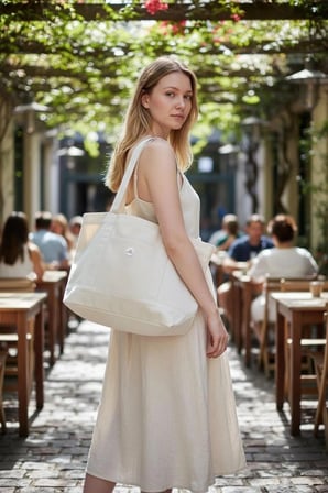 Premium Kalın Canvas Çanta 58cm - Büyük Boy Tote Bag, Seyahat, Spor, Alışveriş ve Bebek Çantası