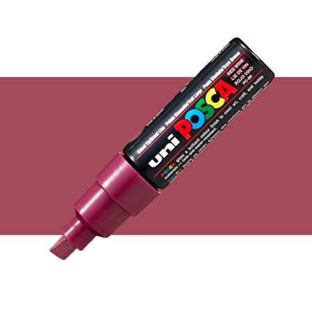 Uni Posca Marker Kalem PC-8K (8mm) Şarap Kırmızı