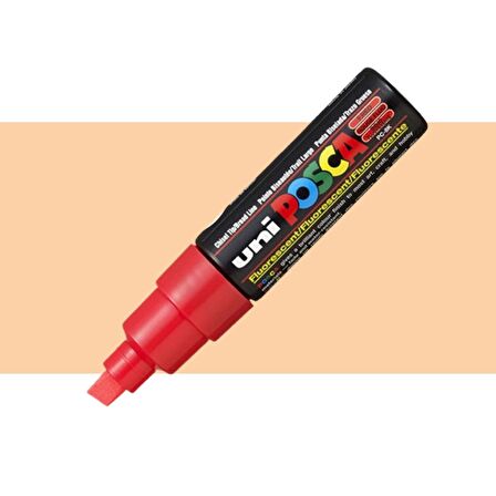 Uni Posca Marker Kalem PC-8K (8mm) Fosforlu Kırmızı