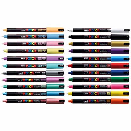 Uni Posca Marker Pc-1mr (0.7mm) Tüm Renkler 16'lı Set