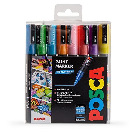 Uni Posca Marker Pc-3m (0.9-1.3mm) 8'li Set