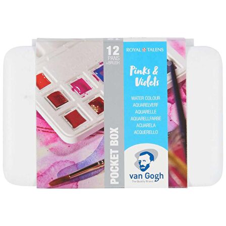 Van Gogh Sulu Boya 12'li Set Pembe Violet Renkler (Yarım Tablet)