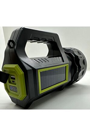 Ps-t95 30w Uzun Menzilli Solar Panelli Powerbank+usb Çıkış S.o.s Lu Ultra Güçlü Ledli Şarjlı Feneri