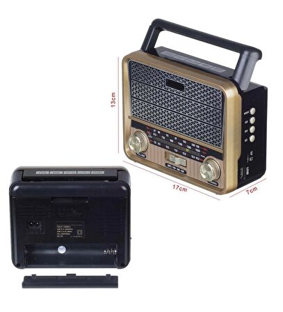 RADYO NOSTALJİ ŞARJLI PİLLİ BT/USB/SD/AUX/FM CAMERON CM-1967BT