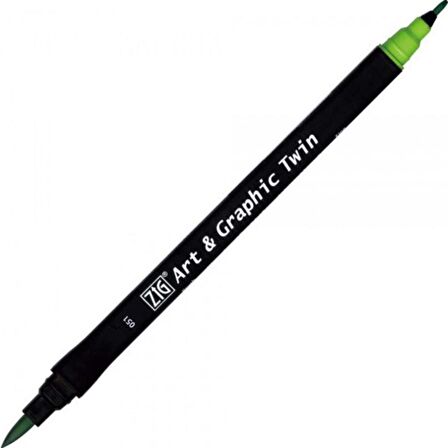 Zig Art & Graphic Twin TUT-80 Fırça Uçlu Marker May Green 051