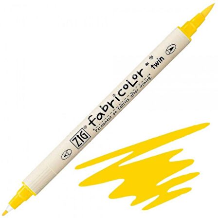 Zig Fabricolor Marker Twin Kumaş Kalemi Yellow 050

