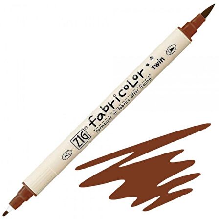 Zig Fabricolor Marker Twin Kumaş Kalemi Brown 060