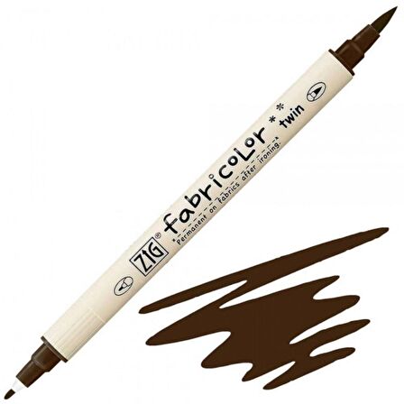 Zig Fabricolor Marker Twin Kumaş Kalemi Dark Brown 062