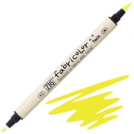 Zig Fabricolor Marker Twin Kumaş Kalemi Fluorescent Yellow 001