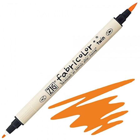 Zig Fabricolor Marker Twin Kumaş Kalemi Fluorescent Orange 002