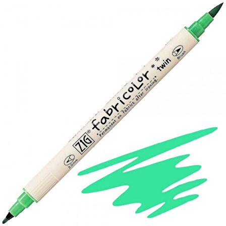 Zig Fabricolor Marker Twin Kumaş Kalemi Fluorescent Green 004