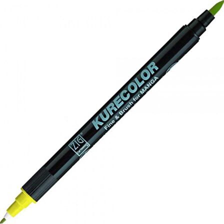Zig Kurecolor Fine & Brush for Manga - Yellow Green 125