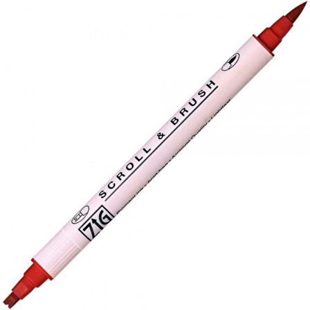 Zig Scroll & Brush Pen Çift Çizgi Kaligrafi Kalemi Pure Red 020