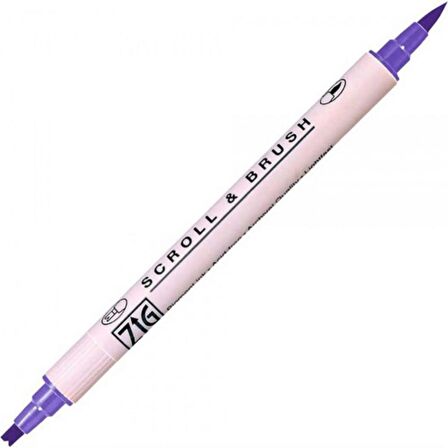 Zig Scroll & Brush Pen Çift Çizgi Kaligrafi Kalemi Pure Violet 080
