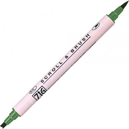 Zig Scroll & Brush Pen Çift Çizgi Kaligrafi Kalemi Ever Green 044