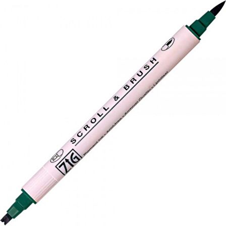 Zig Scroll & Brush Pen Çift Çizgi Kaligrafi Kalemi Hunter Green 401