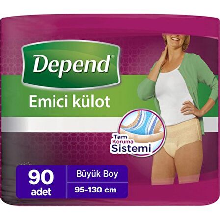 Depend Emici Külot Kadın L Büyük Boy 90 Adet (95-130 Cm)