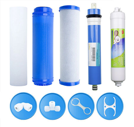 Açık Kasa Su Arıtma Cihazı Membranlı 5'li Filtre Set