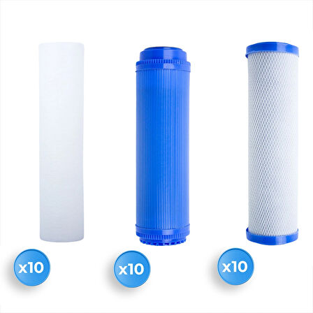 Açık Kasa Su Arıtma Cihazı Ön Filtre Set 10 Takım