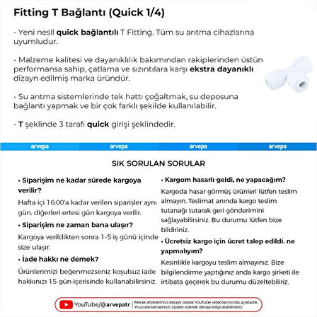Su Arıtma Cihazı T Fitting 25 Adet