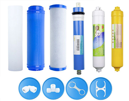 Açık Kasa Su Arıtma Cihazı Membranlı 6'lı Filtre Set