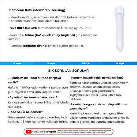 Su Arıtma Cihazı Membran Kabı (Housing)