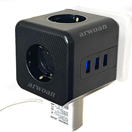 oklu Grup Priz Kablosuz Akım Korumalı Isıya Dayanıklı Termal Çocuk Korumalı 3x Usb 3.0 3x Fiş Girişli Ofis Ev