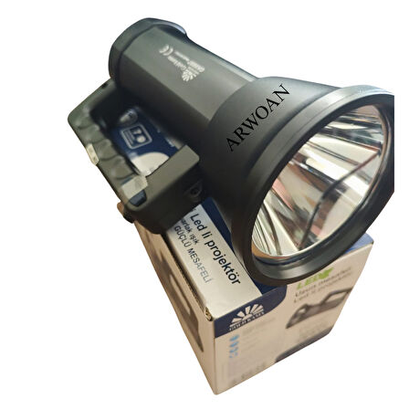 GK6697 Uzun Menzilli LED Projektör Fener | 10W Güçlü Aydınlatma | 7 Saat Çalışma Süresi | Taşınabilir Şarjlı El Feneri