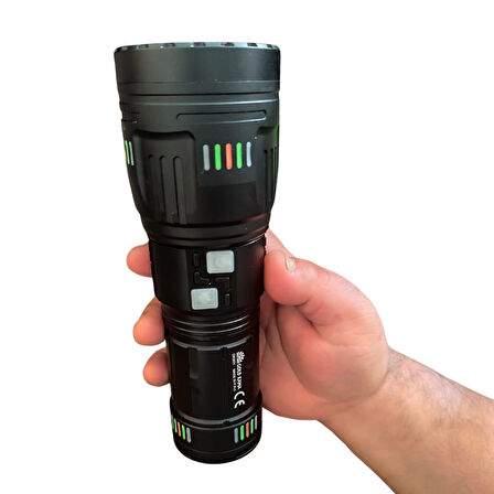 ARWOAN Şarjlı LED El Feneri Seti Güçlü ve Uzun Menzilli Profesyonel El Feneri + 4 Yedek Pil