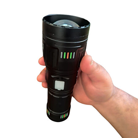 ARWOAN Şarjlı LED El Feneri Seti Güçlü ve Uzun Menzilli Profesyonel El Feneri + 4 Yedek Pil