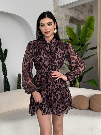 Tepa Fiyonk Detay Elbise