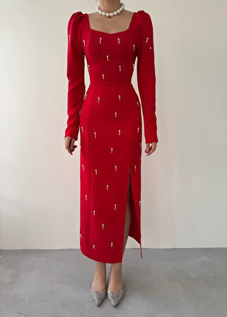 Akit İnci Detaylı Elbise