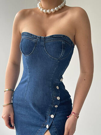 Nerg Düğme Detaylı Elbise