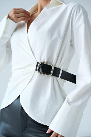 Kemerli Gömlek - Siyah