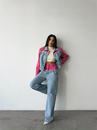 PARÇALI KOT CEKET - PANTOLON TAKIM - Fuşya