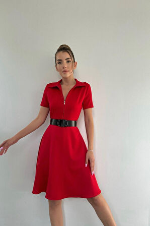 Siyah Kemerli Spor Elbise