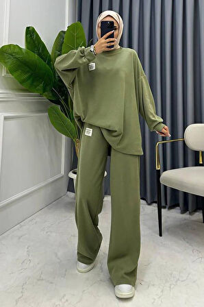 Mint Klasik Fitilli Kazak Ve Pantolon Takım