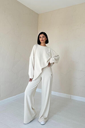 Mint Klasik Fitilli Kazak Ve Pantolon Takım