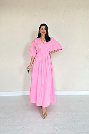 Siyah Pileli Uzun Elbise