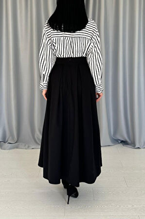 Camel Uzun Pileli Etek