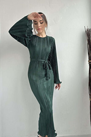 Vizon İspanyol Kol Piliseli Elbise