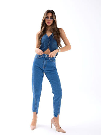 Beyaz Balon Kollu Brode Elbise