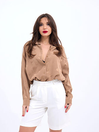 Eteği Gül Detay Madonna Yaka Elbise 2863