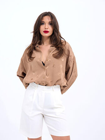 Eteği Gül Detay Madonna Yaka Elbise 2863