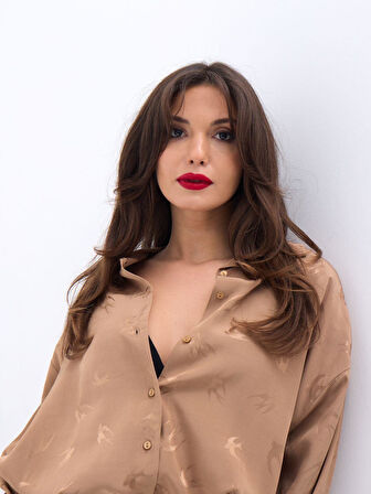 Eteği Gül Detay Madonna Yaka Elbise 2863