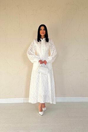 Siyah Kemer Detaylı Uzun Elbise