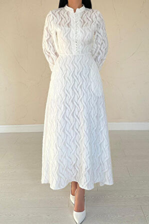 Siyah Kemer Detaylı Uzun Elbise