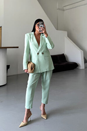 KETEN CEKET - PANTOLON TAKIM - Mint