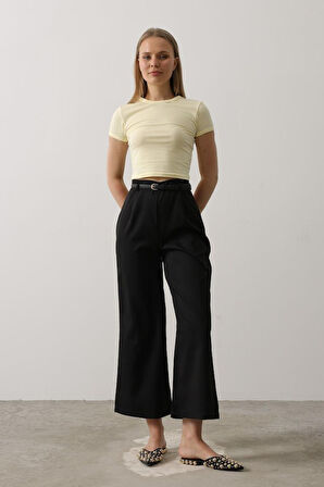 Kemer Pens Detaylı Pantolon - Siyah