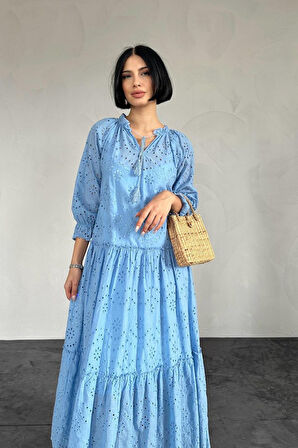 Fuşya Dantelli New Elbise